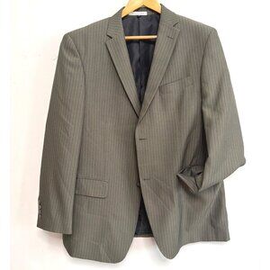 Angelo Rossi Men Gray Pinstripe Micro Tech Blazer Men Size 44R